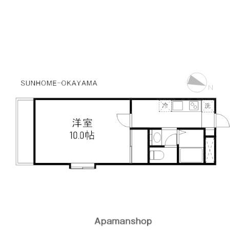 ロイヤルパレス林Ⅰ(1K/4階)の間取り写真