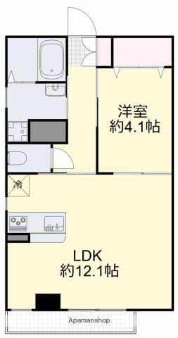 ミルフルール(1LDK/4階)の間取り写真