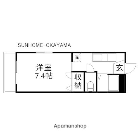OKANOⅡ(1K/2階)の間取り写真