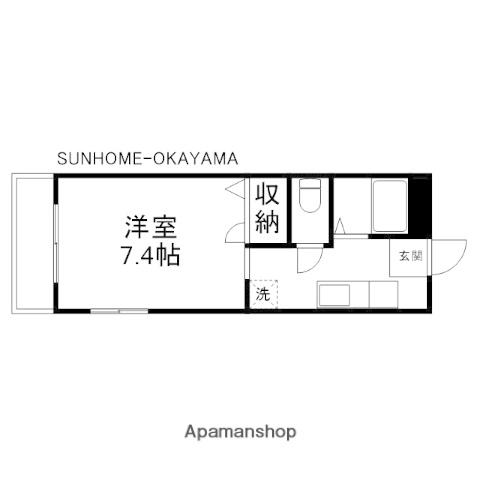 OKANOⅡ(1K/2階)の間取り写真