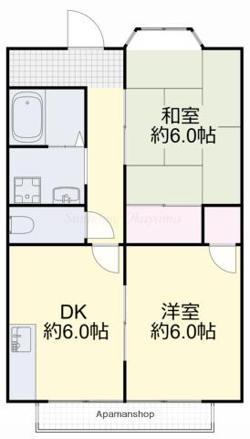 グレースアベニューA(2DK/1階)の間取り写真