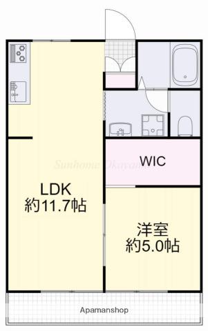 グランベルデウィン(1LDK/2階)の間取り写真