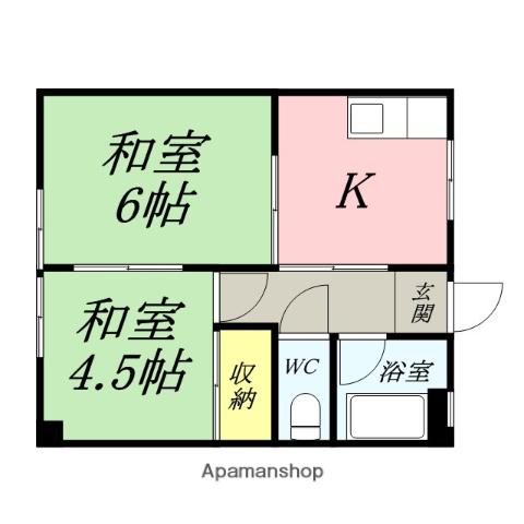 永代ビル(2K/6階)の間取り写真
