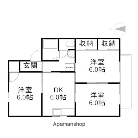 プチメゾンマリエール(3DK/2階)の間取り写真