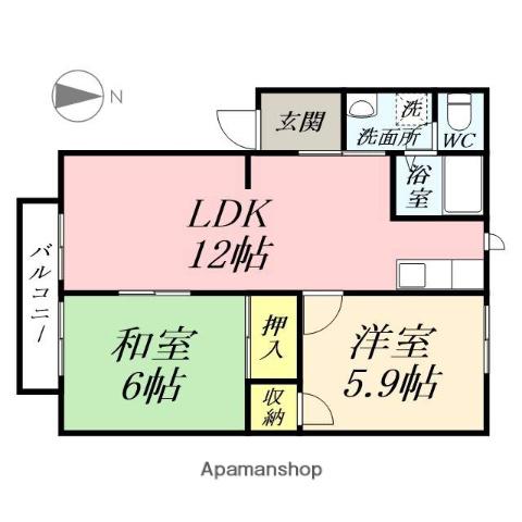 コーポエクセルⅢ(2LDK/2階)の間取り写真