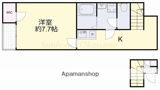 アルトハイデⅢ(1K/2階)の間取り写真