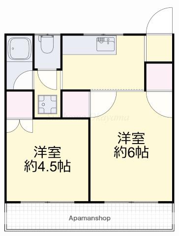 桂マンションⅠ(2K/1階)の間取り写真
