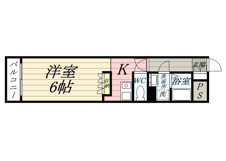 朝日プラザ岡山サウスフロント(1K/5階)の間取り写真