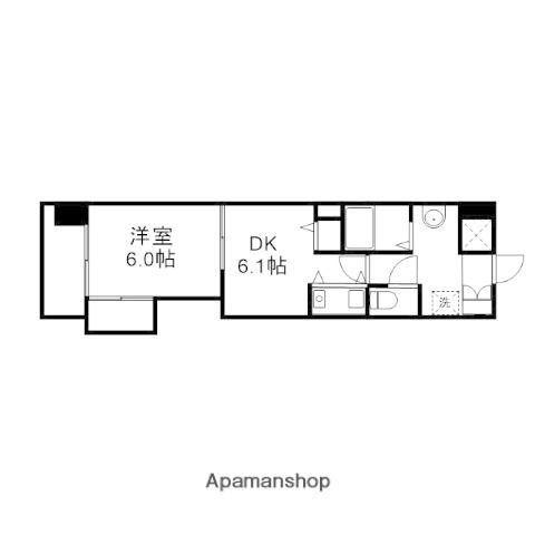 朝日プラザ岡山サウスフロント(1DK/7階)の間取り写真