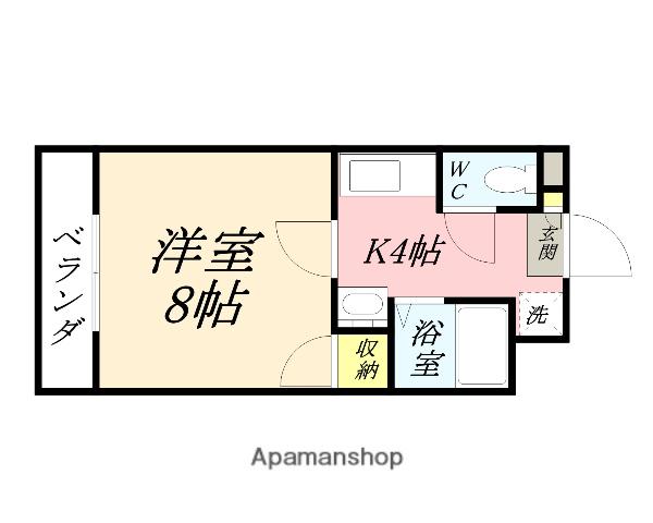 カレン下中野(1K/3階)の間取り写真