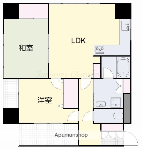 アークスクエア表町(2LDK/14階)の間取り写真