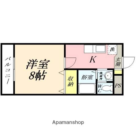 21マツケンビル(1K/2階)の間取り写真