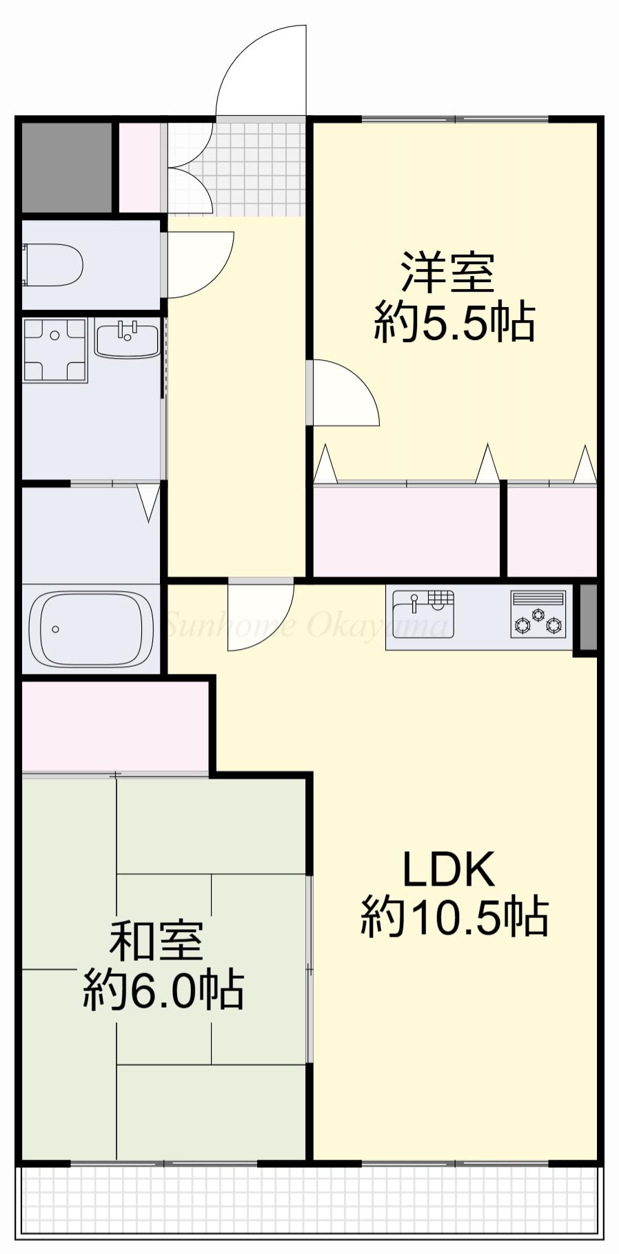 セブンス・ヘブン今(2LDK/2階)の間取り写真
