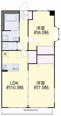 ベイシティー洲崎Ⅲ(2LDK/3階)の間取り写真