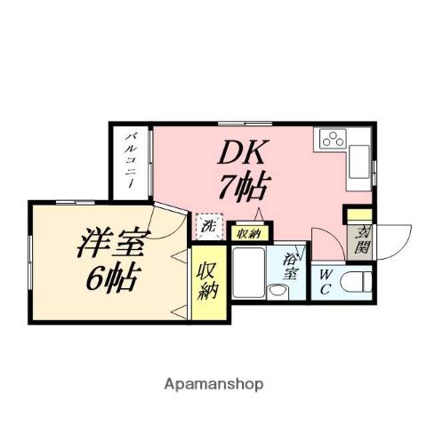 三門コンドミニアム(1DK/1階)の間取り写真