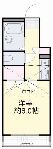アルメール当新田(1K/2階)の間取り写真