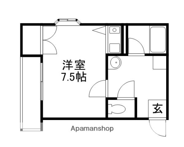 パルミラ 浜(1K/4階)の間取り写真