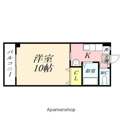 アジュール下中野(1K/5階)の間取り写真