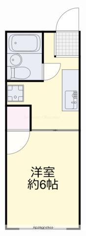 メゾンエトワール津高(1K/1階)の間取り写真