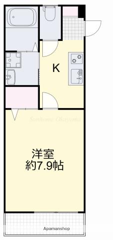 ラフィネ大供(1K/2階)の間取り写真