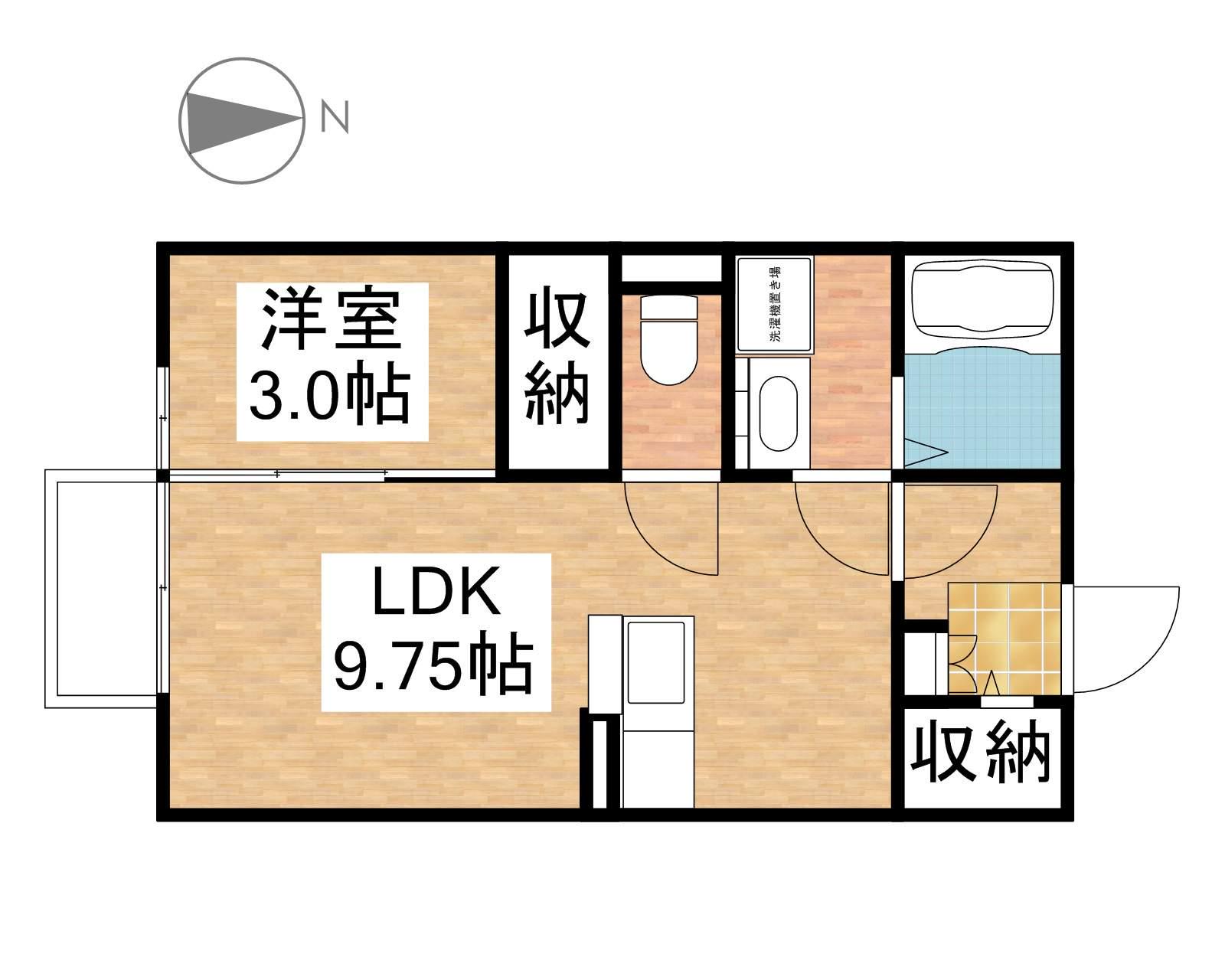 グランモア・浅沼(1LDK/1階)の間取り写真