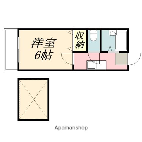フラワーパレス下中野(1K/2階)の間取り写真