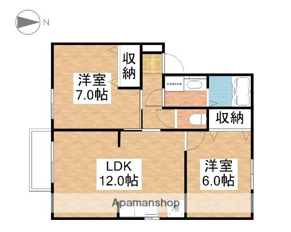 パトリア山崎(2LDK/2階)の間取り写真