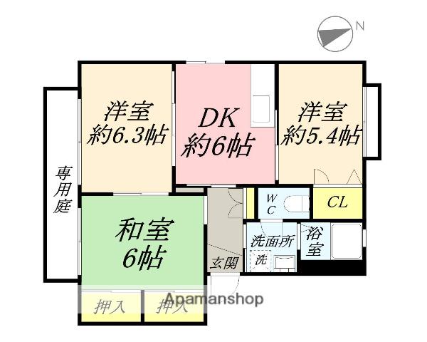 シャーメゾン大森(3DK/1階)の間取り写真