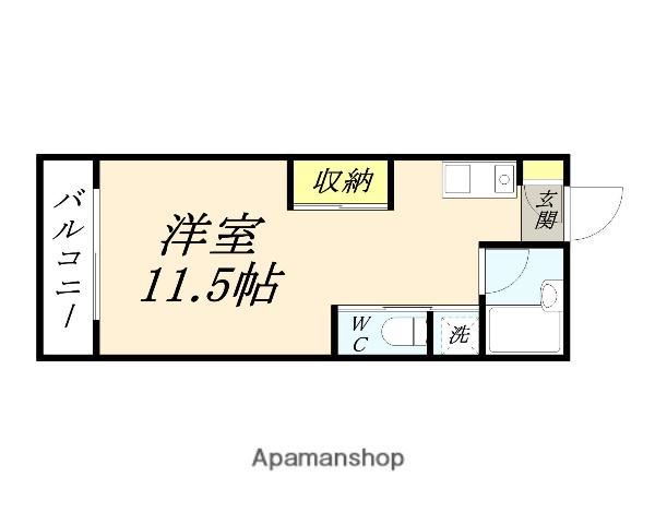 パーティアム津高(ワンルーム/2階)の間取り写真
