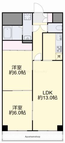 コロニアルリビング西島田ウエストタワー(2LDK/6階)の間取り写真