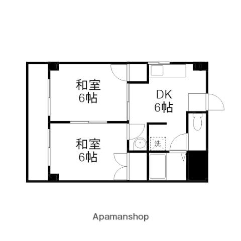 グランディール門田屋敷(2DK/7階)の間取り写真