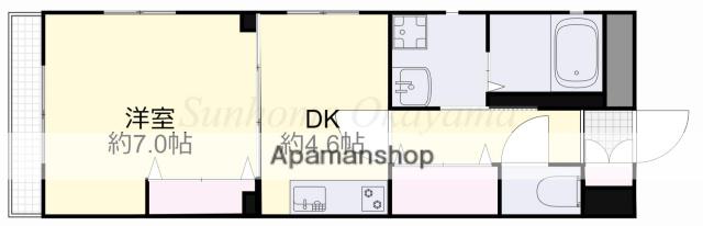 ファルマプラス(1DK/4階)の間取り写真