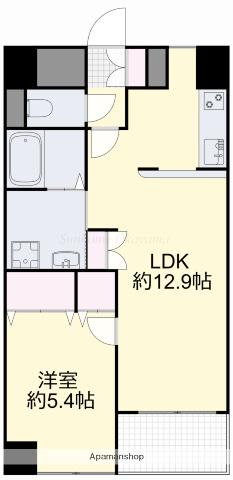 クレストシティ中井町(1LDK/6階)の間取り写真