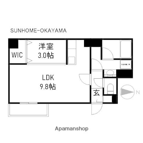 LST表町Ⅲ(1LDK/4階)の間取り写真
