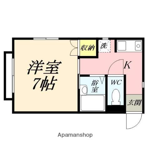 ラフィーネ(1K/2階)の間取り写真