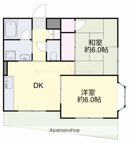 プラセールタチバナ(2DK/1階)の間取り写真