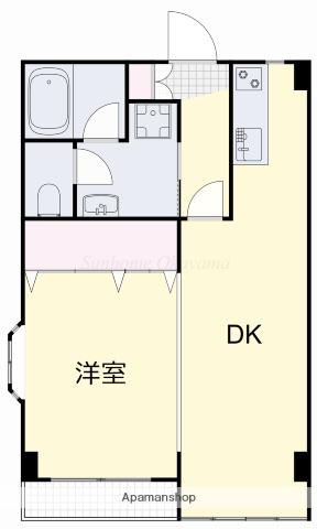 アーバンハウス大供(1DK/2階)の間取り写真