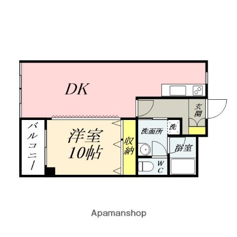 アーバンハウス大供(1DK/2階)の間取り写真