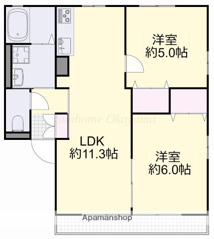 エンドレスⅤ(2LDK/2階)の間取り写真