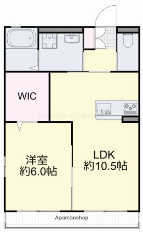 コフレⅠ(1LDK/2階)の間取り写真