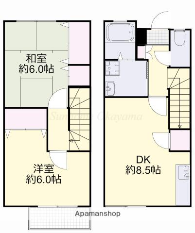 メゾウッド乙多見(2DK/1階)の間取り写真