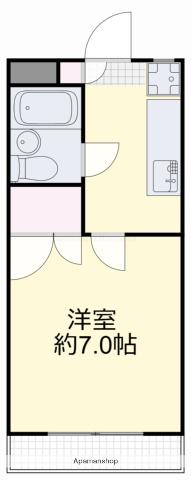 エトワール岡山(1K/3階)の間取り写真