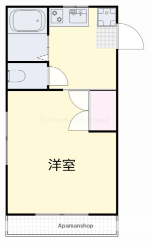 リトルハイム旭56号館(1K/2階)の間取り写真