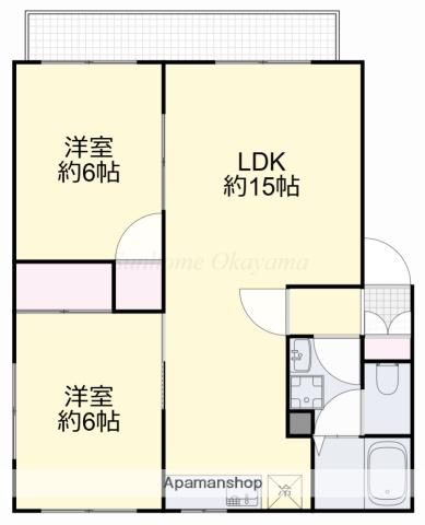 グランヴィアB(2LDK/2階)の間取り写真