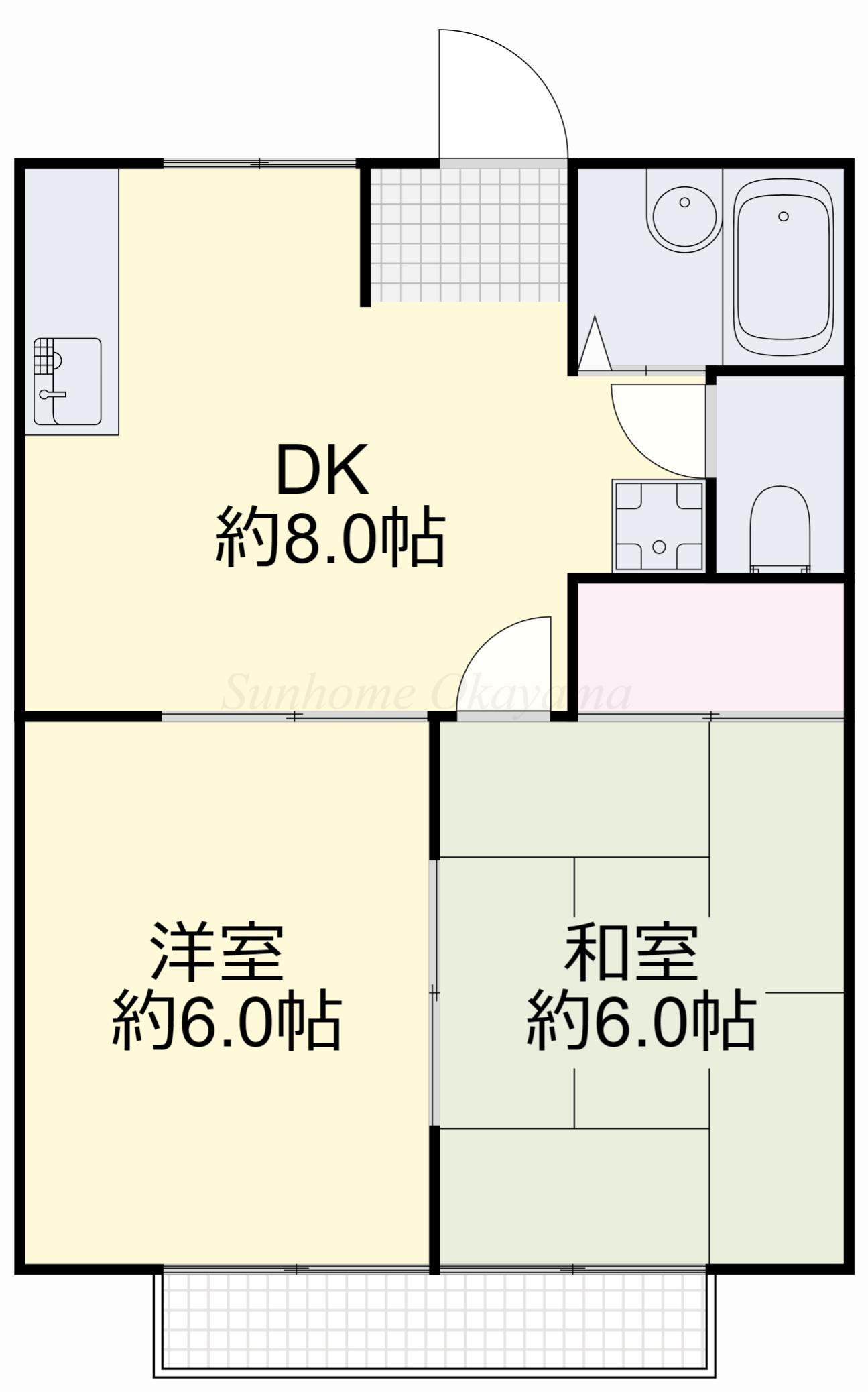 メゾンフォレスタⅣ(2DK/1階)の間取り写真