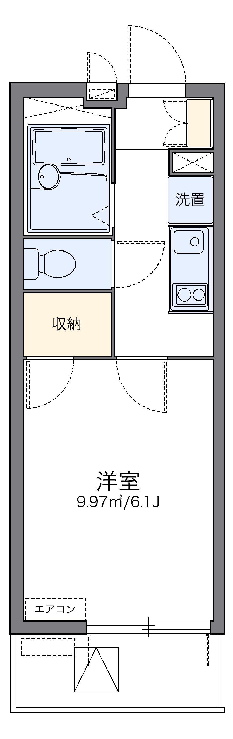 レオパレスゆう(1K/4階)の間取り写真