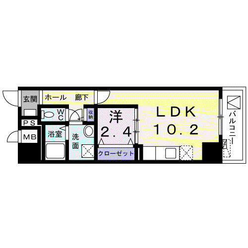 グランツコートⅡ(1LDK/7階)の間取り写真