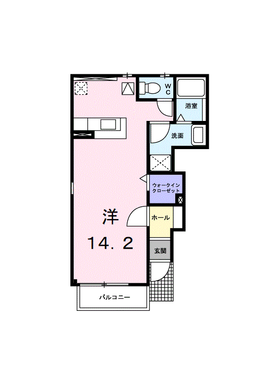 OAZO B(ワンルーム/1階)の間取り写真