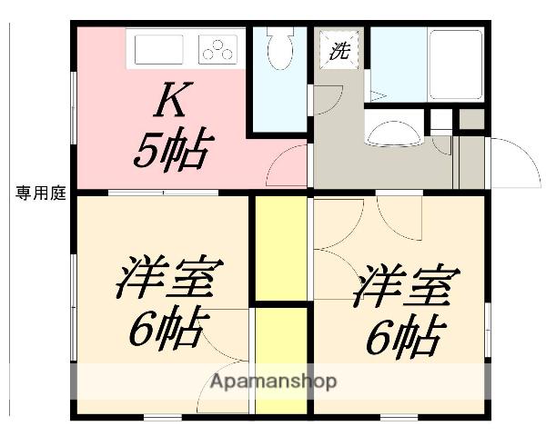 パルフィオーレF(2DK/1階)の間取り写真