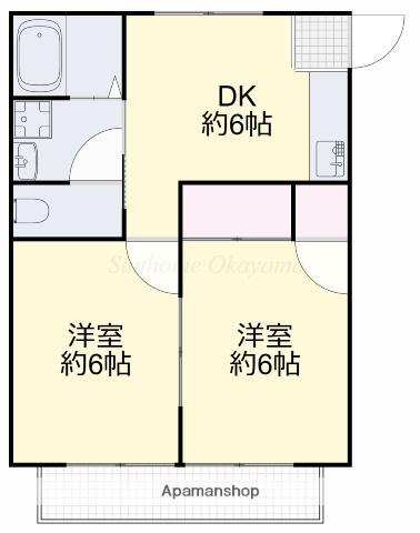 メゾンひかりⅠ(2DK/2階)の間取り写真